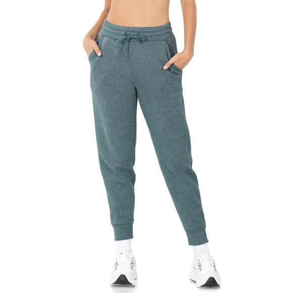 Melange Velboa hoodie & jogger Pants set (Hunter Green)- Large - Picture 6 of 6